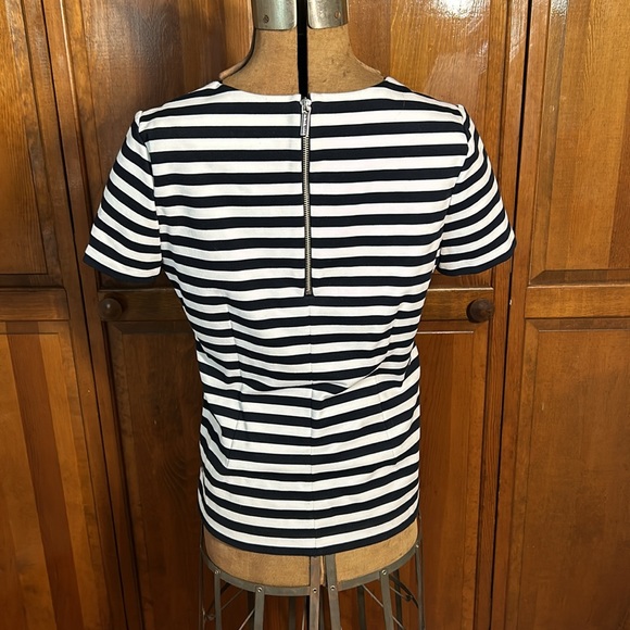 Black and white striped zip back blouse from Michael Kors - Picture 4 of 8